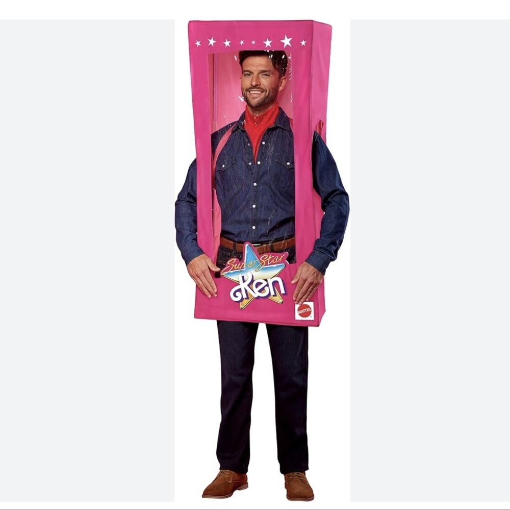 Barbie Ken Doll Box Adult Halloween Costume Pink New